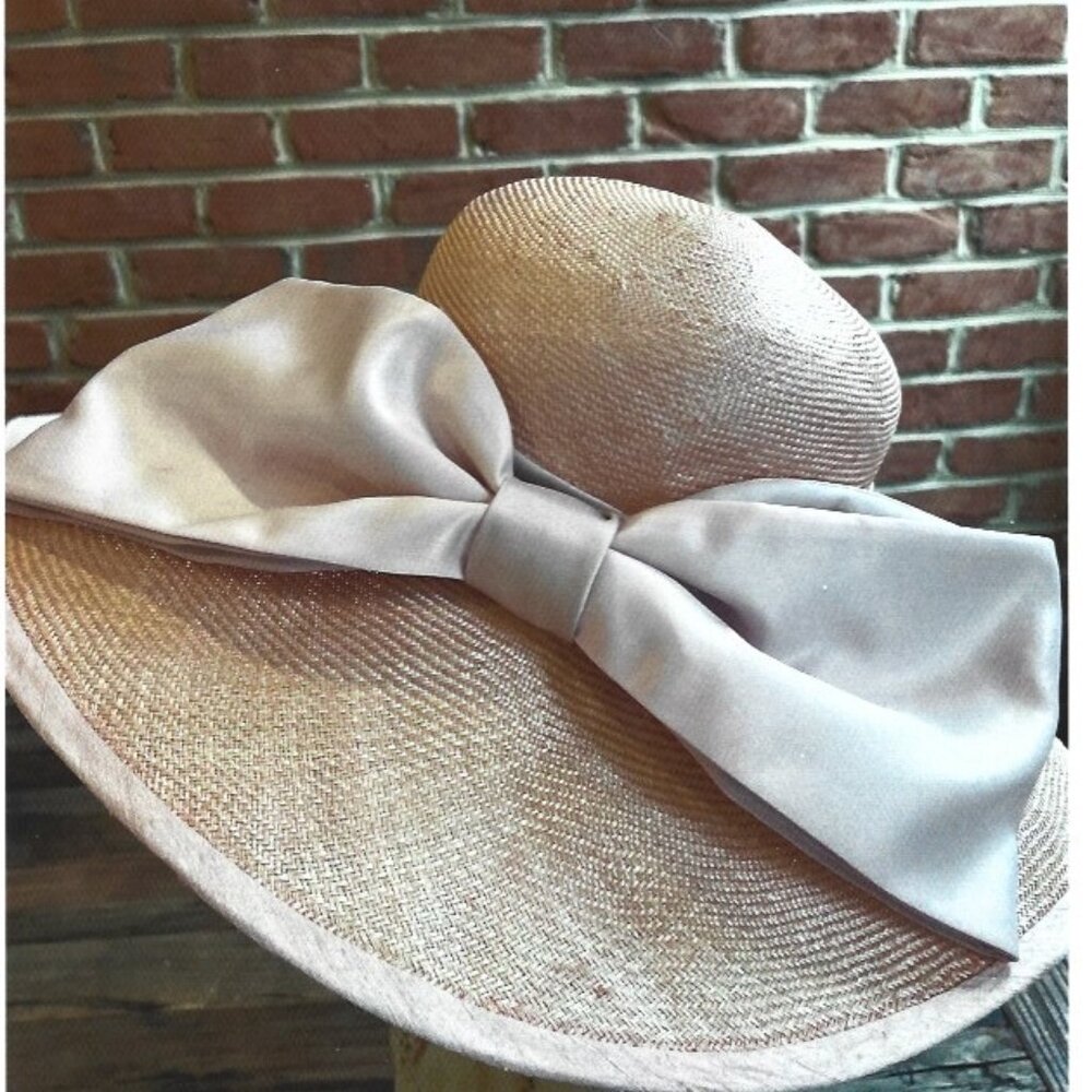Charleston Hand made sinamay Hat *Couture* with Adjustable Sizer Band Pale Pink